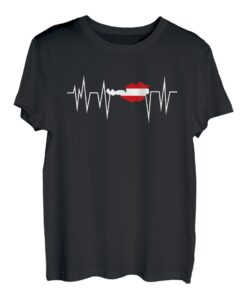 Herzschlag Österreich T-Shirt I Austria Heimat Alpen EKG T-Shirt