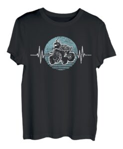 Herzschlag Quadfahrer ATV Geschenk Quad Retro EKG Puls T-Shirt