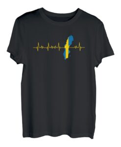 Herzschlag Schweden Flagge Geschenk T-Shirt