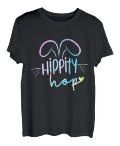 Hippity Hop Bunny Hase Batikfärbung Ostertag passende Familie T-Shirt