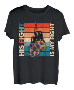 His Fight Is My Fight Boxhandschuh, Vintage-Autismus-Bewusstsein T-Shirt