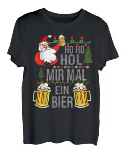 Ho Ho Hol mir mal ein Bier Ugly Christmas Weihnachten T-Shirt