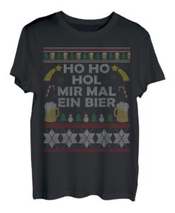 HoHoHol mir mal ein Bier Lustiges Ugly Christmas Kostüm T-Shirt