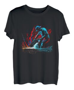 Holzfäller Flammen Motorsäge Retro Kettensäge Baum Holz T-Shirt