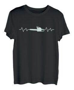 Holzfäller Kettensäge Herzschlag T-Shirt Geschenk Idee