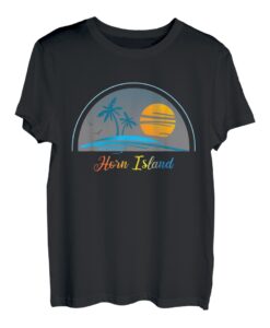 Horn Island MS Mississippi Souvenir Palme Surfer Grafik T-Shirt