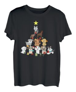 Hundebaum Weihnachten Nett Familien Geschenk Mädchen Jungen T-Shirt