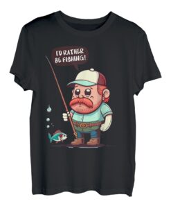 I'd Rather Be Fishing Lustiges Angeln T-Shirt