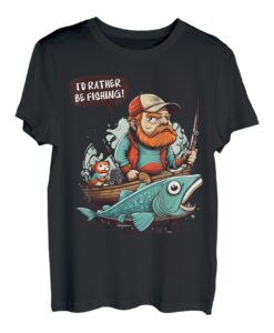 I'd Rather Be Fishing Lustiges Angeln T-Shirt