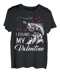 I Found My Valentine Lustiges Angeln Valentinstag Geschenk T-Shirt