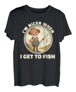 I'm Nicer When I Get to Fish Lustiger Angel-Humor T-Shirt