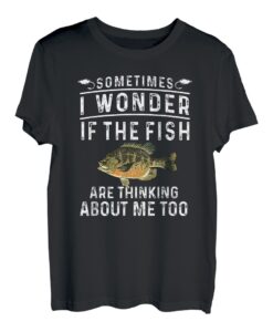 Ich frage mich, ob die Fische lustig denken, Bluegill angeln T-Shirt