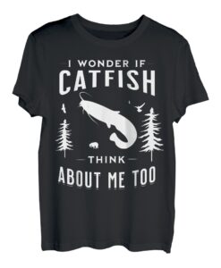 Ich frage mich, ob Wels zu lustig an mich denken, Angeln T-Shirt