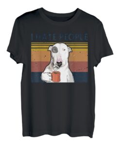 Ich hasse Menschen Bull Terrier Hass Retro Vintage T-Shirt