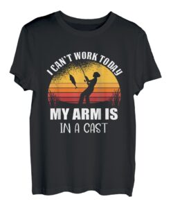 Ich kann heute nicht arbeiten Mein Arm ist in einer Besetzung Lustiger Fischer T-Shirt