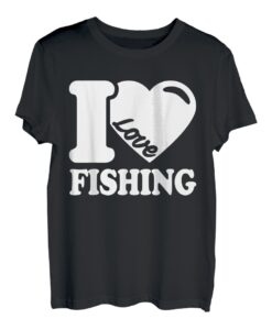 Ich liebe es, mit einem roten Herzen zu angeln - Ich liebe es zu angeln T-Shirt