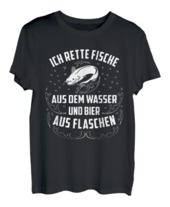 Ich Rette Fische Aus Dem Wasser Und Bier Aus Flaschen Männer T-Shirt
