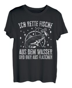 Ich Rette Fische Aus Dem Wasser Und Bier Aus Flaschen Männer T-Shirt
