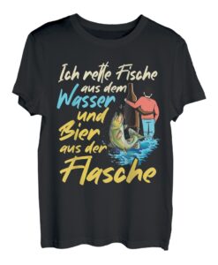 Ich Rette Fische Aus Dem Wasser Und Bier Aus Flaschen Männer T-Shirt