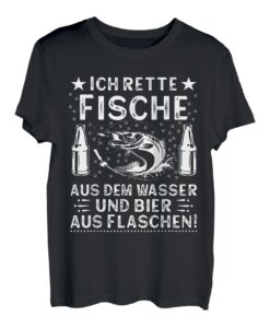 Ich Rette Fische Aus Dem Wasser Und Bier Aus Flaschen Männer T-Shirt