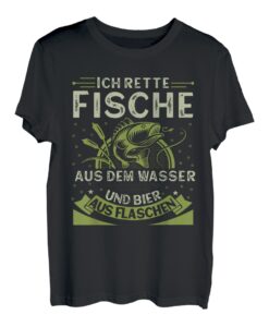 Ich Rette Fische Aus Dem Wasser Und Bier Aus Flaschen Männer T-Shirt