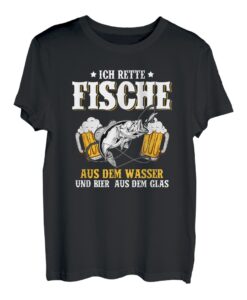 Ich Rette Fische Aus Dem Wassern Und Bier Aus Flaschen Angel T-Shirt