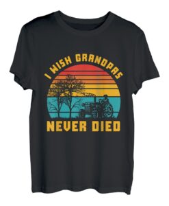 Ich wünschte, Opas wären nie gestorben Lustiger Retro-Sonnenuntergang T-Shirt