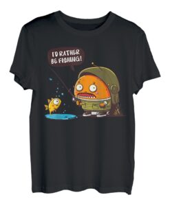 Ich würde lieber angeln Süßer Zeichentrickfilm Lustiges Angeln T-Shirt