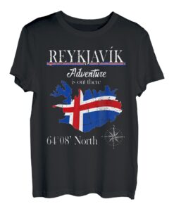 Island - Reykjavík Adventure Is Out There - Isländische Flagge T-Shirt