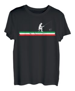 Italienische Flagge Fischer, einzigartiger italienischer Stolz, cooler Angelliebhaber T-Shirt