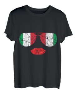 Italienische Sonnenbrille Kuss Lippen Italien Flagge T-Shirt