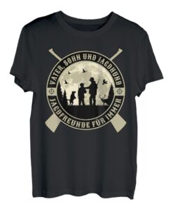 Jäger Vater Sohn Und Jagdhund Jagdfreunde Ente Hirsch Jagd T-Shirt