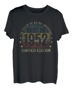 Jahrgang 1952 70 Jahre Geschenk 70. Geburtstag Mann Frau T-Shirt