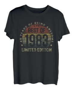 Jahrgang 40 Jahre Best Of 1983 Retro Vintage 40. Geburtstag T-Shirt