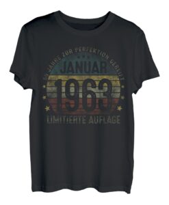 Januar 1963 Lustige Geschenke 60. Geburtstag Männer Frauen T-Shirt