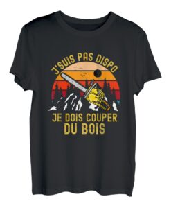 Je Suis Pas Dispo Je Mois Couper Holz-Kettensäge Retro T-Shirt