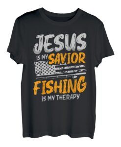 Jesus ist mein Erlöser Fischen ist meine Therapie für einen Fischer T-Shirt