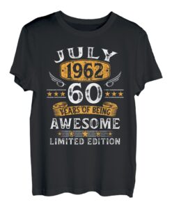 Juli 1962 Lustige Geschenke 60. Geburtstag Männer Frauen T-Shirt