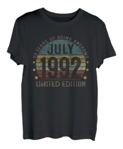 Juli 1992 Lustige Geschenke 30. Geburtstag Männer Frauen T-Shirt
