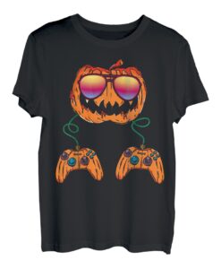 Jungen Halloween T-Shirt Jack O Lantern Gamer Kinder Herren Halloween T-Shirt