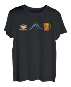 Kaffeelover Bierfan Bergsteiger Wanderer Bergfan Gipfelsport T-Shirt