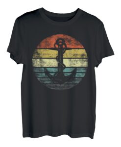Kapitäns-Bootsbesitzer Geschenke Lustig Retro Boot Anker Segeln T-Shirt