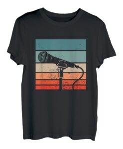 Karaoke Sänger Mikrofon Musik Singen Retro Sängerin Geschenk T-Shirt