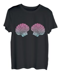 Karneval Kostüm Nixe Meerjungfrau Muschel Bikini BH T-Shirt