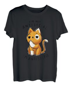 Katze Ich bin nicht antisozial Ich bin Antistupid T-Shirt