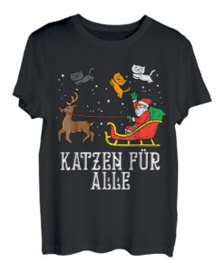 Katzen für alle Weihnachtsmann lustig weihnachten T-Shirt