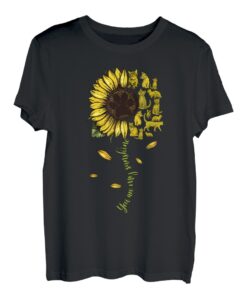 Katzen-Sonnenblumen-Geschenke für Katzenliebhaber, Katzenmutter, Katzenfrau, Frauen T-Shirt
