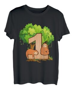 Kinder 1. Geburtstag Faultier Liebhaber Faultier Thema Geburtstag T-Shirt