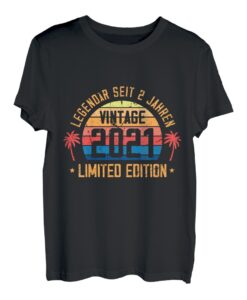 Kinder 2.Geburtstag Retro Vintage Sunset Legendär Jahrgang 2021 T-Shirt