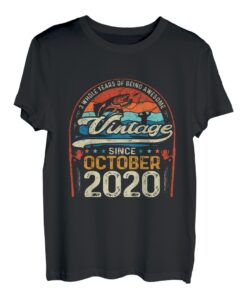 Kinder 3 Year Old Fly Fishing Lovers Born Oktober 2020 3rd Birthday T-Shirt